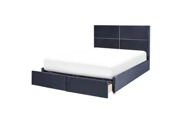 Säng med förvaring Vernoyes - Svart, guld, 180x200 cm - Möbler - Säng - Säng med förvaring