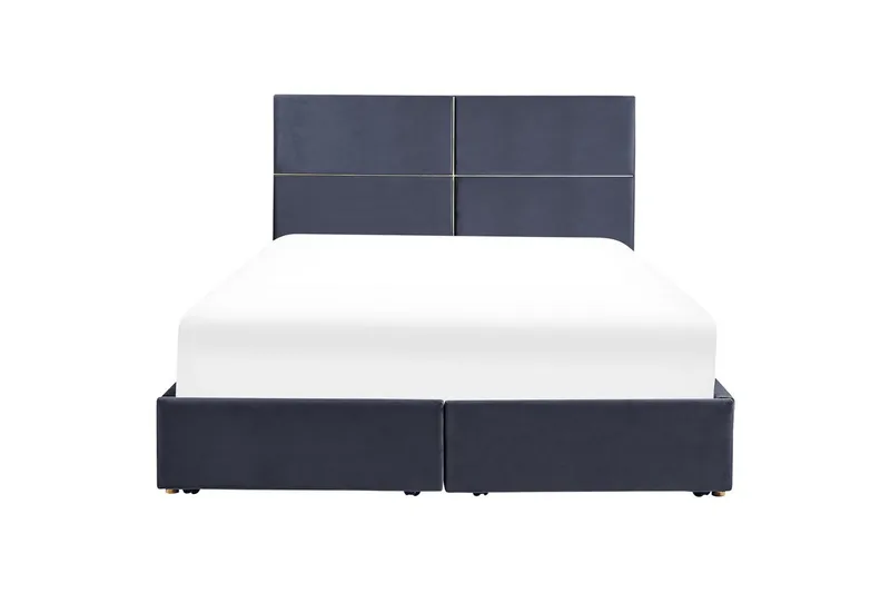 Säng med förvaring Vernoyes - Svart, guld, 180x200 cm - Möbler - Säng - Säng med förvaring