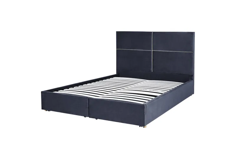 Säng med förvaring Vernoyes - Svart, guld, 180x200 cm - Möbler - Säng - Säng med förvaring