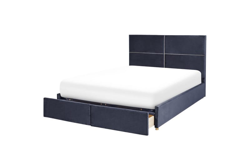 Säng med förvaring Vernoyes - Svart, guld, 180x200 cm - Möbler - Säng - Säng med förvaring