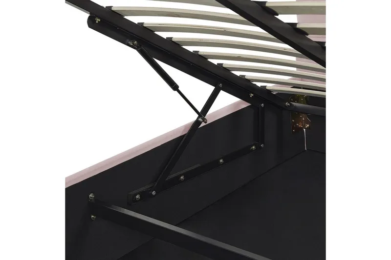 Säng med förvaring Vincennes - Rosa, Svart, 140x200 cm - Möbler - Säng - Säng med förvaring