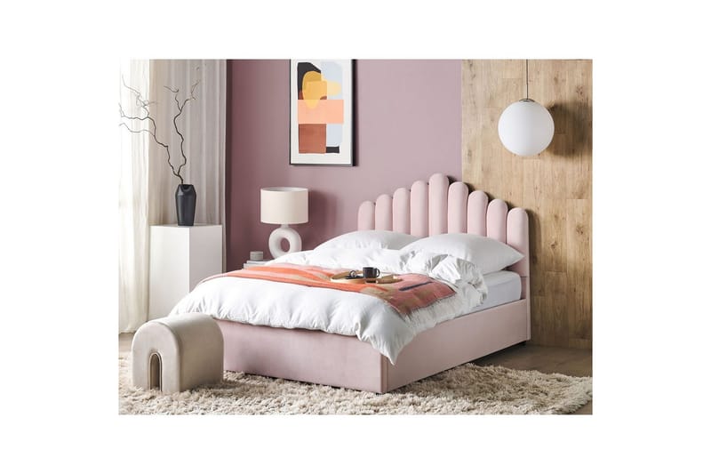 Säng med förvaring Vincennes - Rosa, Svart, 140x200 cm - Möbler - Säng - Säng med förvaring