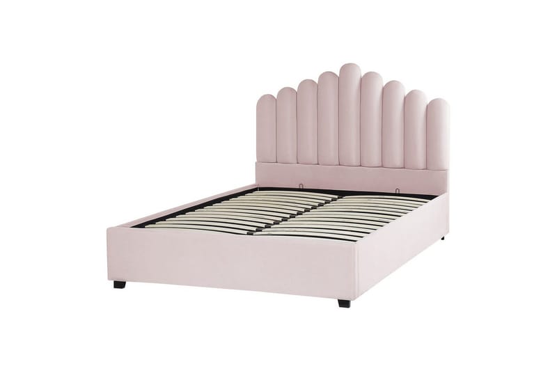 Säng med förvaring Vincennes - Rosa, Svart, 140x200 cm - Möbler - Säng - Säng med förvaring