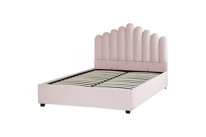 Säng med förvaring Vincennes - Rosa, Svart, 160x200 cm - Möbler - Säng - Säng med förvaring