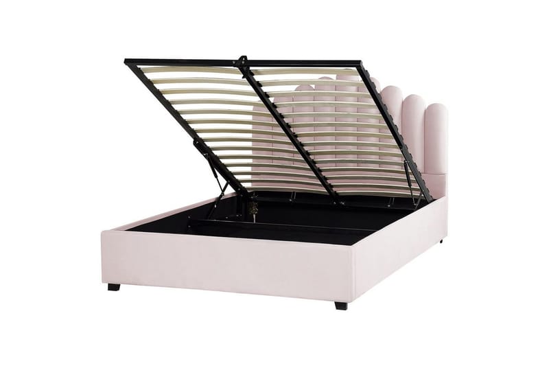 Säng med förvaring Vincennes, Rosa, Svart, 160x200 cm