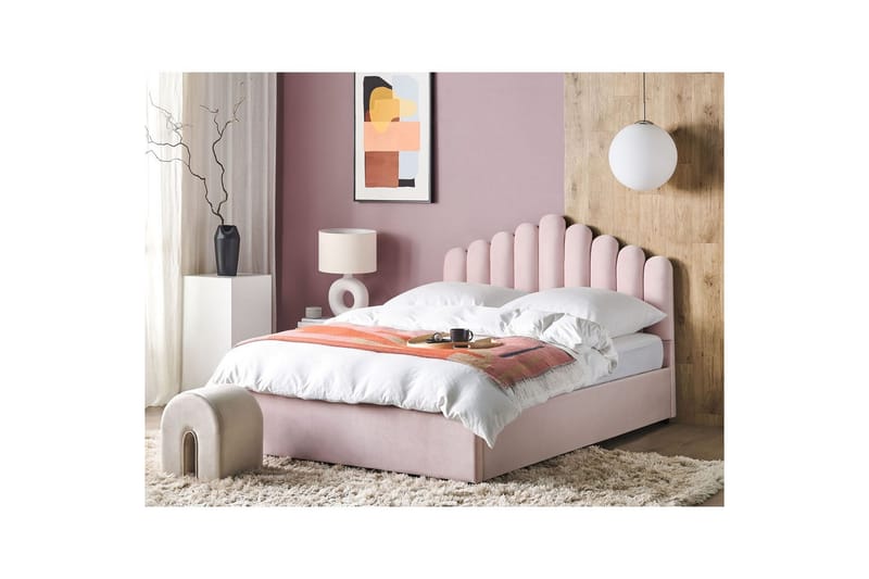 Säng med förvaring Vincennes - Rosa, Svart, 180x200 cm - Möbler - Säng - Säng med förvaring