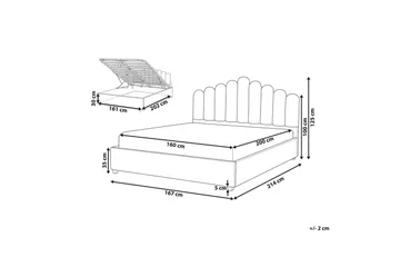 Säng med förvaring Vincennes - Vit, Svart, 160x200 cm - Möbler - Säng - Säng med förvaring