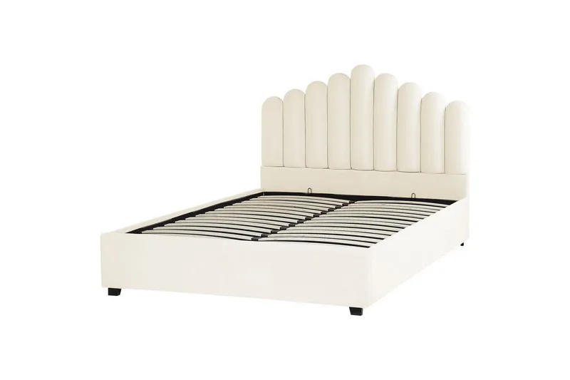 Säng med förvaring Vincennes - Vit, Svart, 160x200 cm - Möbler - Säng - Säng med förvaring