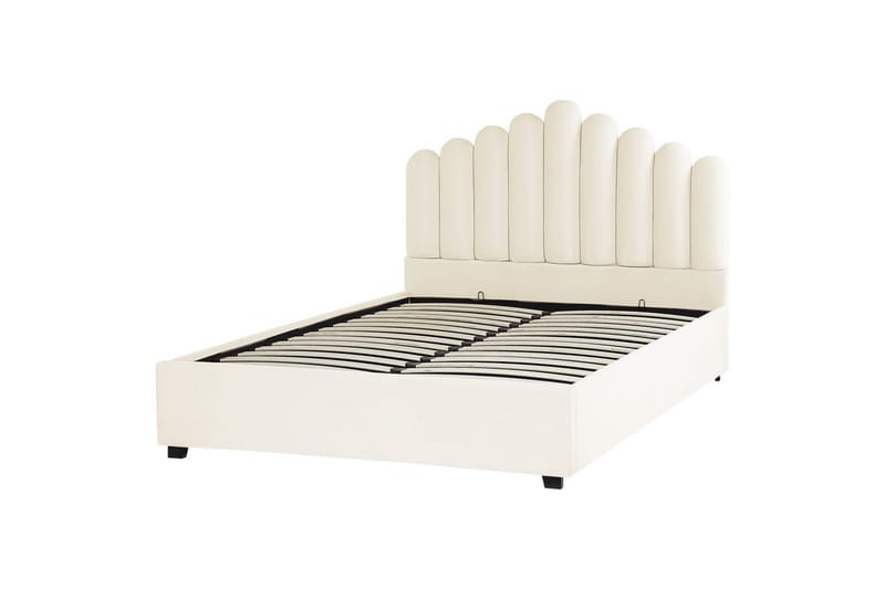 Säng med förvaring Vincennes - Vit, Svart, 160x200 cm - Möbler - Säng - Säng med förvaring