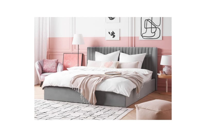Säng med förvaring Vion - Grå, 180x200 cm - Möbler - Säng - Säng med förvaring