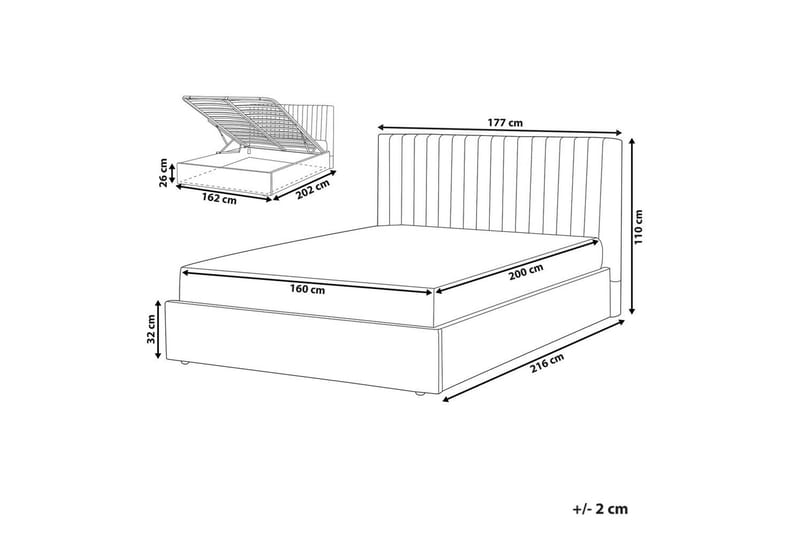 Säng med förvaring Vion - Orange, 160x200 cm - Möbler - Säng - Säng med förvaring