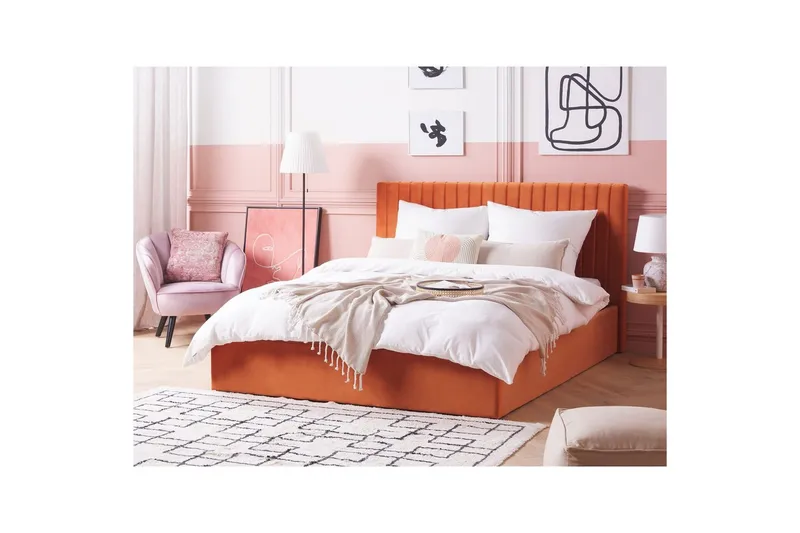 Säng med förvaring Vion - Orange, 160x200 cm - Möbler - Säng - Säng med förvaring
