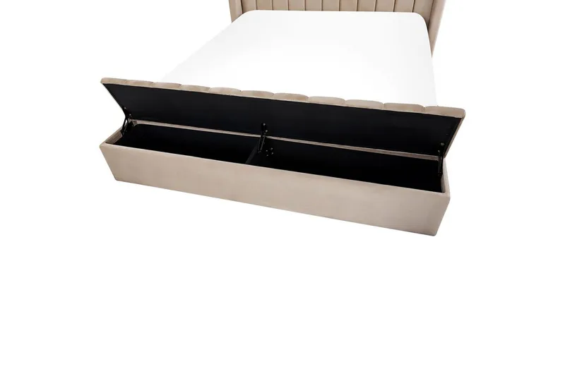 Säng med förvaringsbänk Noyers - Beige, 160x200 cm - Möbler - Säng - Säng med förvaring
