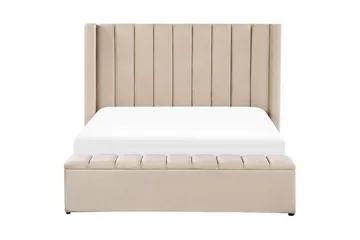 Säng med förvaringsbänk Noyers - Beige, 160x200 cm - Möbler - Säng - Säng med förvaring