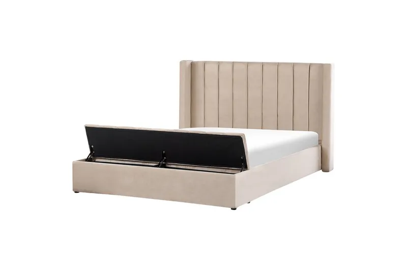 Säng med förvaringsbänk Noyers, Beige, 180x200 cm