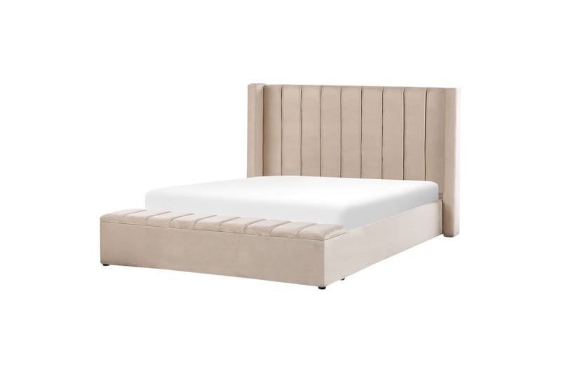 Säng med förvaringsbänk Noyers - Beige, 180x200 cm - Möbler - Säng - Säng med förvaring