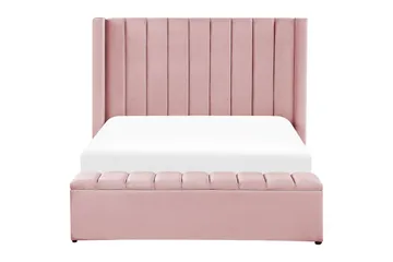 Säng med förvaringsbänk Noyers - Rosa, 140x200 cm - Möbler - Säng - Säng med förvaring