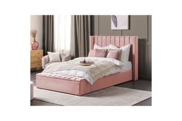 Säng med förvaringsbänk Noyers - Rosa, 140x200 cm - Möbler - Säng - Säng med förvaring
