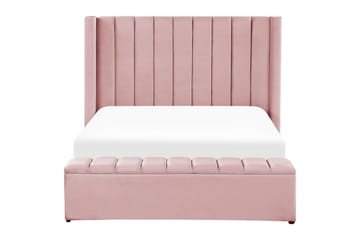 Säng med förvaringsbänk Noyers - Rosa, 140x200 cm - Möbler - Säng - Säng med förvaring