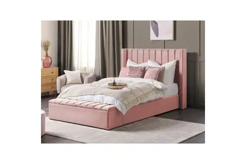 Säng med förvaringsbänk Noyers - Rosa, 140x200 cm - Möbler - Säng - Säng med förvaring