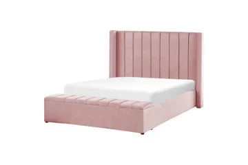 Säng med förvaringsbänk Noyers - Rosa, 140x200 cm - Möbler - Säng - Säng med förvaring