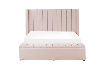 Säng med förvaringsbänk Noyers Rosa, 160x200 cm - Rosa, 160x200 cm - Möbler - Säng - Vattensäng