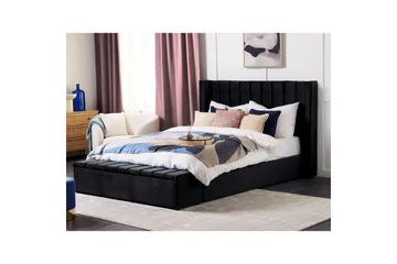 Säng med förvaringsbänk Noyers - Svart, 180x200 cm - Möbler - Säng - Säng med förvaring