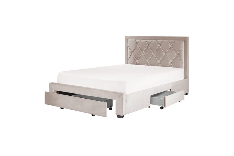 Säng med förvaringslådor Lievin - Beige, 140x200 cm - Möbler - Säng - Säng med förvaring