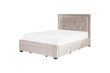 Säng med förvaringslådor Lievin - Beige, 140x200 cm - Möbler - Säng - Säng med förvaring