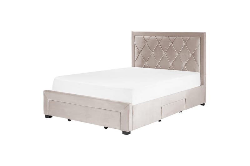 Säng med förvaringslådor Lievin - Beige, 140x200 cm - Möbler - Säng - Säng med förvaring