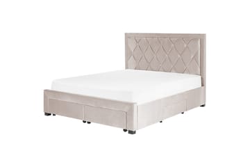 Säng med förvaringslådor Lievin - Beige, 160x200 cm - Möbler - Säng - Säng med förvaring