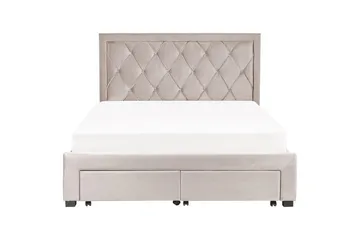 Säng med förvaringslådor Lievin - Beige, 160x200 cm - Möbler - Säng - Säng med förvaring