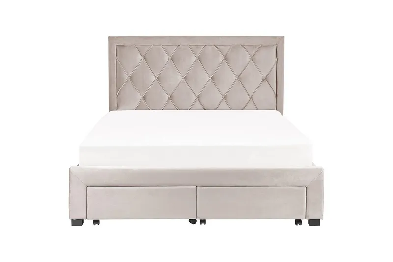 Säng med förvaringslådor Lievin - Beige, 160x200 cm - Möbler - Säng - Säng med förvaring