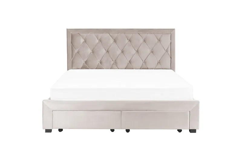 Säng med förvaringslådor Lievin - Beige, 180x200 cm - Möbler - Säng - Säng med förvaring