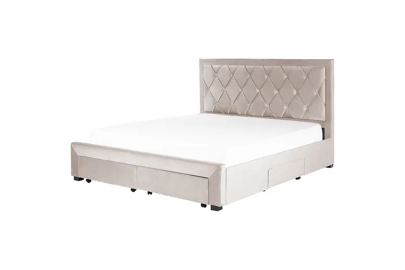Säng med förvaringslådor Lievin - Beige, 180x200 cm - Möbler - Säng - Säng med förvaring