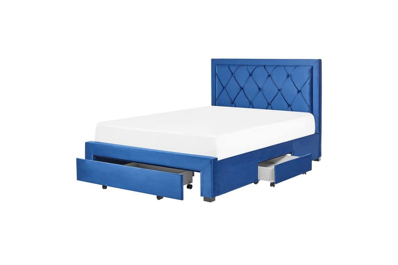Säng med förvaringslådor Lievin - Blå, 140x200 cm - Möbler - Säng - Säng med förvaring