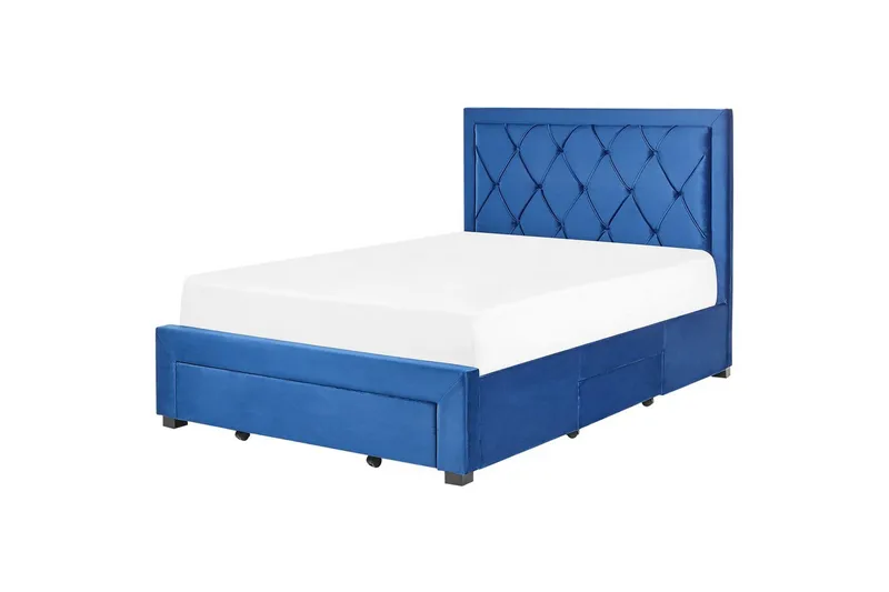 Säng med förvaringslådor Lievin - Blå, 140x200 cm - Möbler - Säng - Säng med förvaring