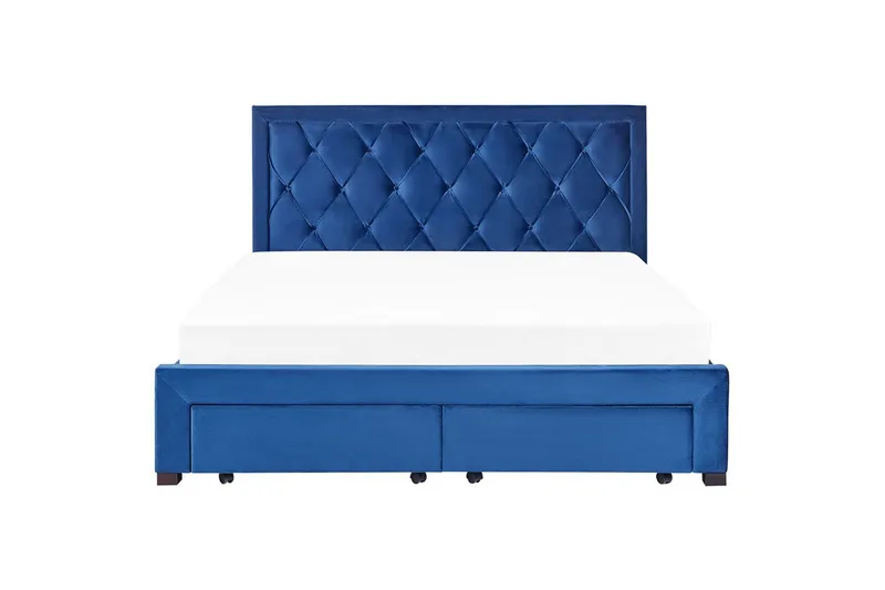 Säng med förvaringslådor Lievin - Blå, 180x200 cm - Möbler - Säng - Säng med förvaring
