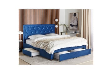 Säng med förvaringslådor Lievin - Blå, 180x200 cm - Möbler - Säng - Säng med förvaring