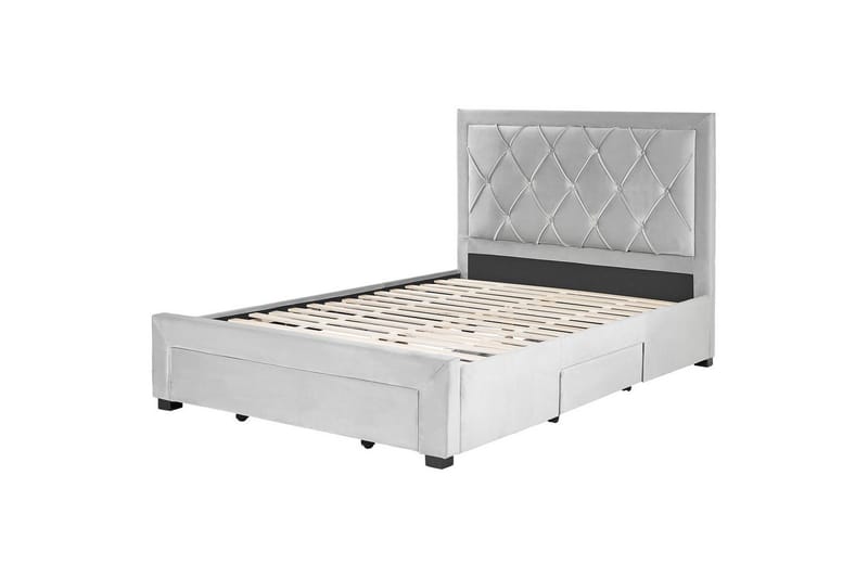 Säng med förvaringslådor Lievin, Grå, 140x200 cm