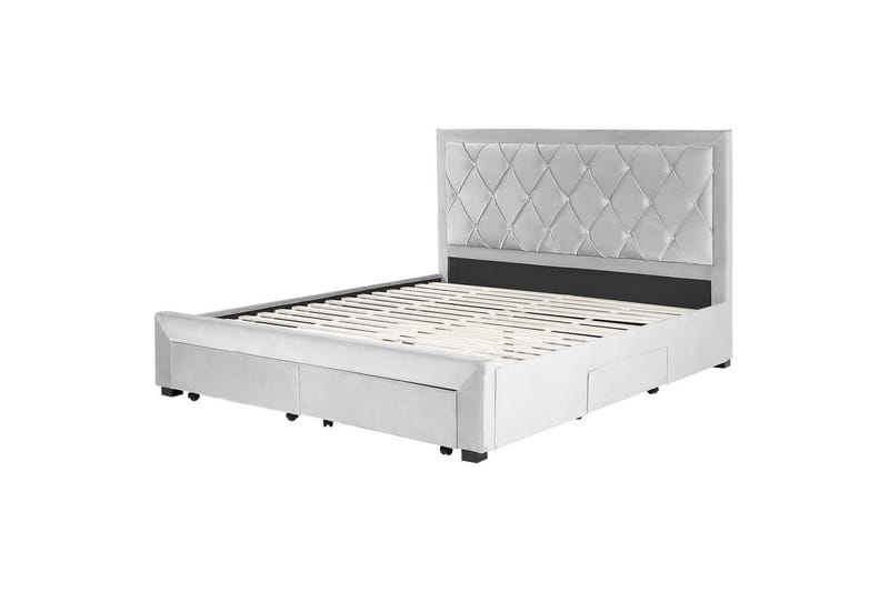 Säng med förvaringslådor Lievin, Grå, 180x200 cm