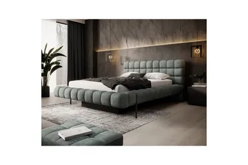 Säng med klädsel Eltap Magentta - 160x200 cm, Touch 100, Blå - Möbler - Säng - Säng med förvaring