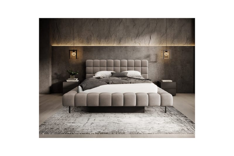Säng med klädsel Eltap Magentta - 180x200 cm, Amore 20, Brun - Möbler - Säng - Säng med förvaring