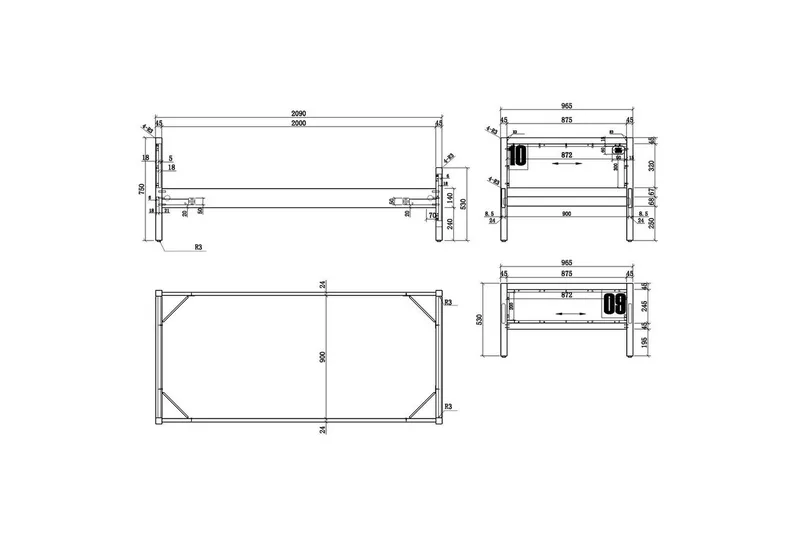 Säng med låda nattduksbord skrivbord garderob bokhylla Alex 2 dörrar - 2 dörrar - Möbler - Säng - Möbelset för sovrum