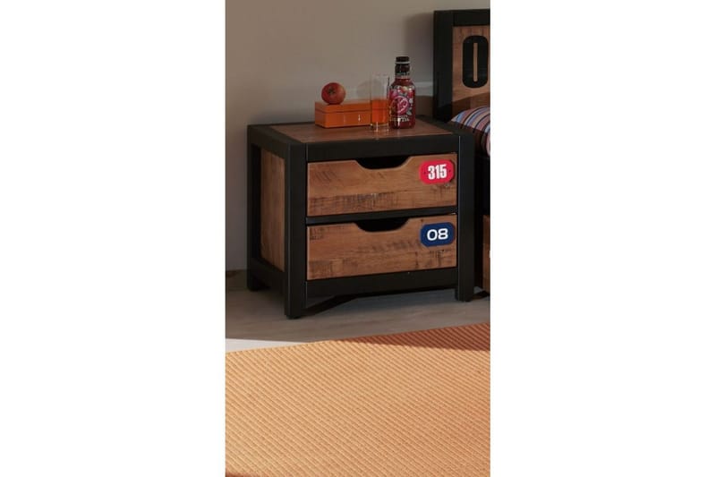 Säng med låda nattduksbord skrivbord garderob bokhylla byrå Alex - Möbler - Säng - Möbelset för sovrum