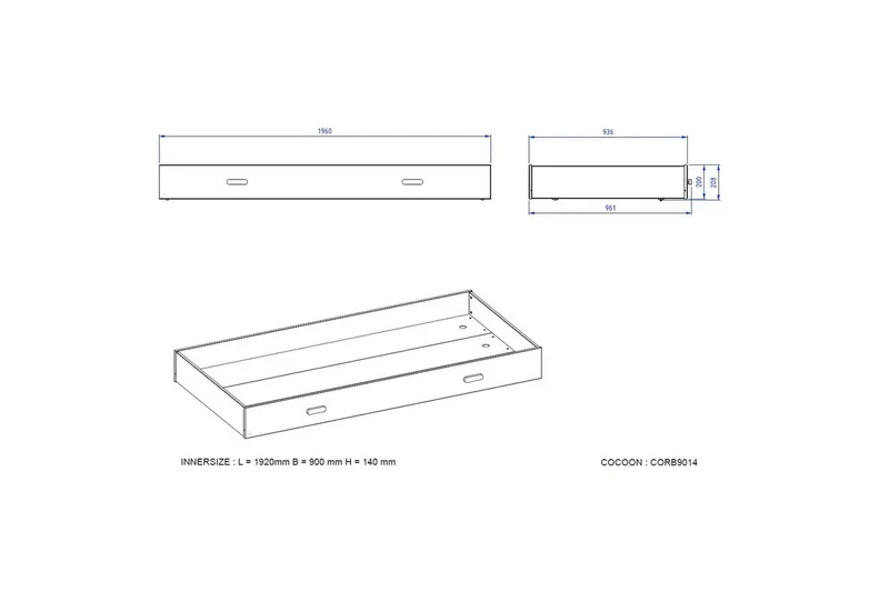 Säng med lådskrivbord Kiddy - Möbler - Säng - Möbelset för sovrum