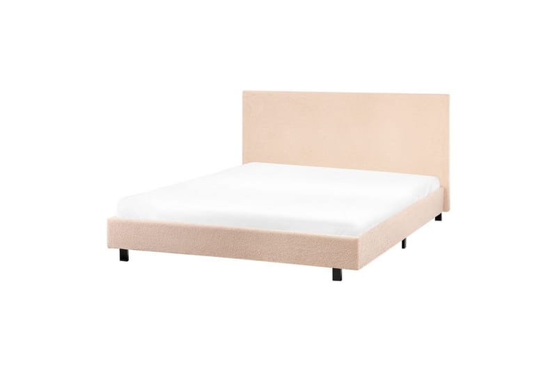 Säng med lamellram Albi - Beige, svart/Bouclé, 140x200 cm - Möbler - Säng - Sängram & sängstomme