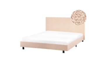 Säng med lamellram Albi - Beige, svart/Bouclé, 140x200 cm - Möbler - Säng - Sängram & sängstomme