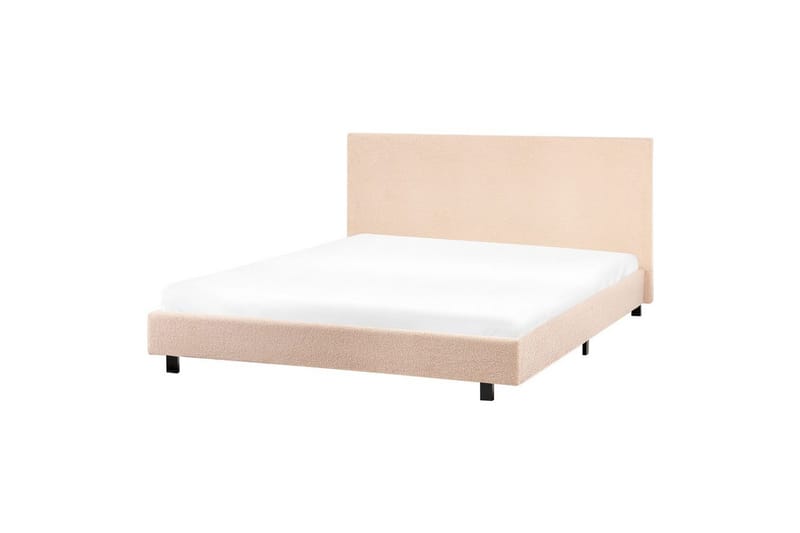 Säng med lamellram Albi - Beige, svart/Bouclé, 160x200 cm - Möbler - Säng - Sängram & sängstomme