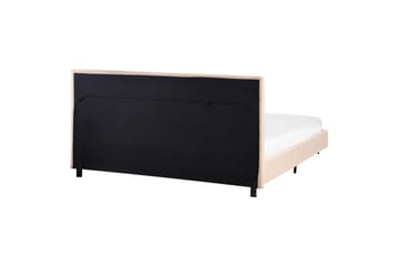 Säng med lamellram Albi - Beige, svart/Bouclé, 160x200 cm - Möbler - Säng - Sängram & sängstomme